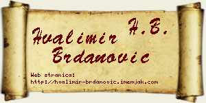 Hvalimir Brdanović vizit kartica